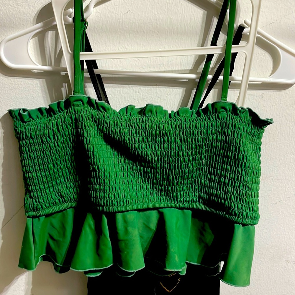 Green bathing suit top/top